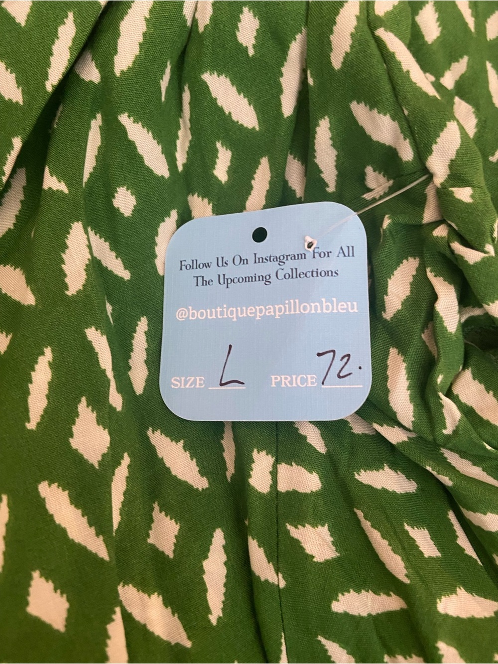 NWT BOUTIQUE MILLIBON GREEN PRINTED MAXI DRESS SIZE LARGE - Picture 7 of 10